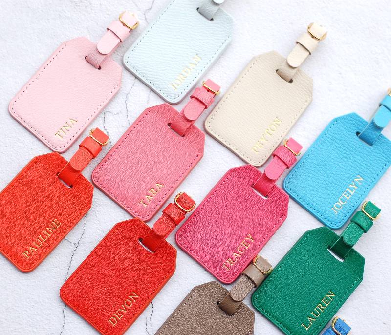 Personalisierter Leder Kofferanhänger Handgefertigter Reisegepäckanhänger von zweby