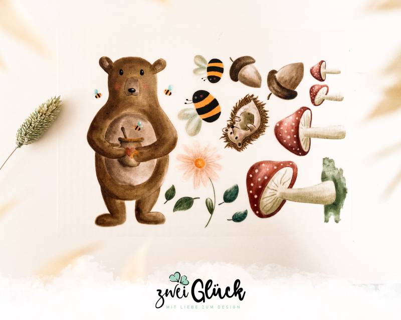 Bügelbild "Bär Und Waldtiere" Kinder Din A5 | Bügelpatches Textilaufkleber Zum Aufbügeln Bügelbilder Motiv Aufbügeln Bügelmotiv Bügelbild "Bär Und Waldtiere" Kinder Din A5 | Bügelpatches Textilaufkleber Zum Aufbügeln Bügelbilder Motiv Aufbügeln Bügelmotiv von zweiglueck