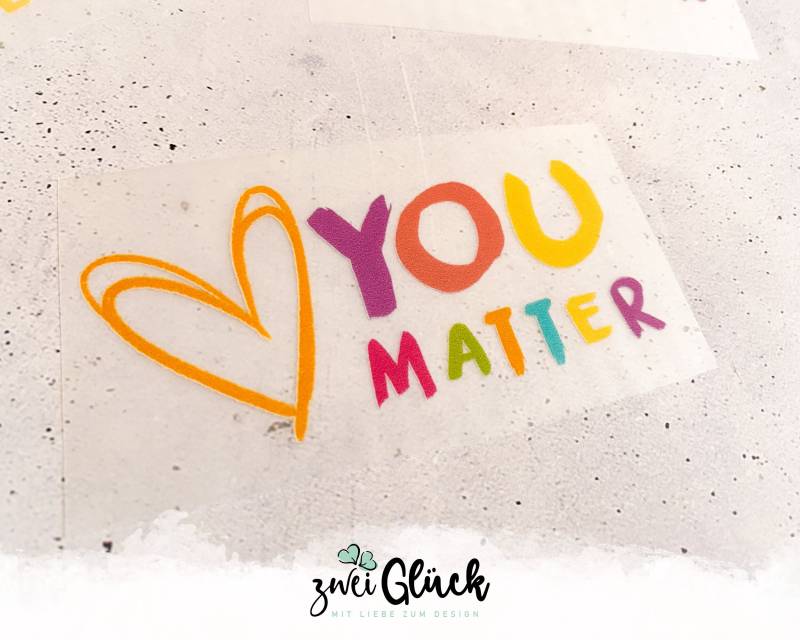 Bügelbild You Matter | Bügelpatches Textilaufkleber Zum Aufbügeln Bügelmotive Für Shirts Affirmation Positiver Spruch Bügelbild You Matter | Bügelpatches Textilaufkleber Zum Aufbügeln Bügelmotive Für Shirts Affirmation Positiver Spruch von zweiglueck