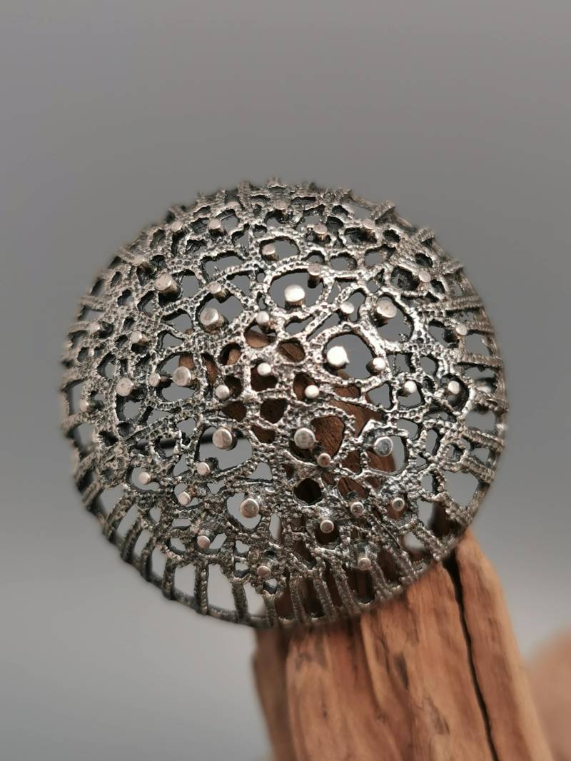 Edle Vintage 830 Silber Modernist Brosche 6, 9G 3, 8cm Anstecknadel Mid Century Modern von zweitwert