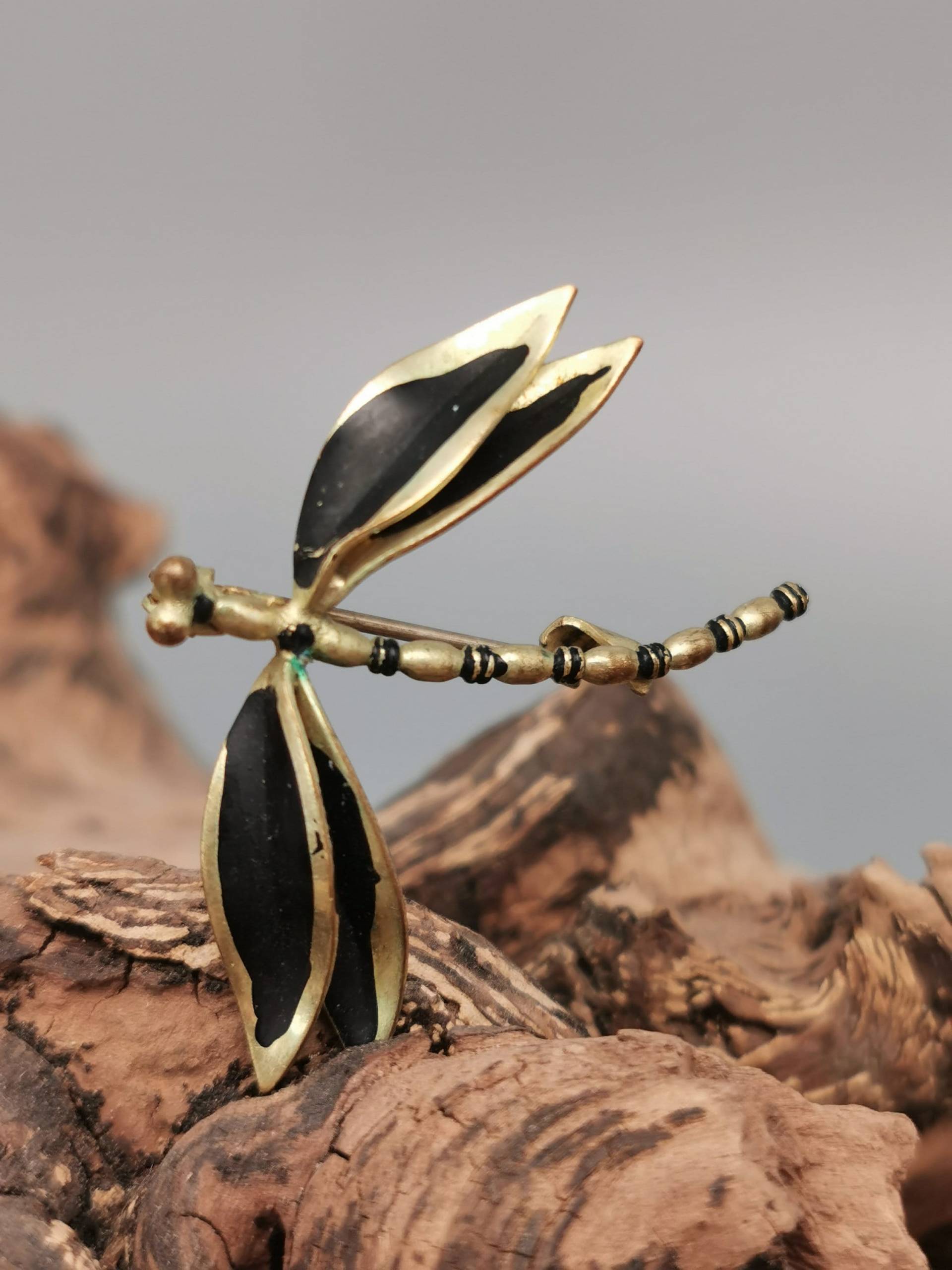 Vintage 50Er Jahre Libellen Mid Century Modeschmuck Brosche Goldfarben 60Er von zweitwert