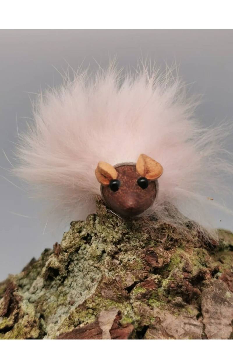 Vintage 60Er Jahre Modernist Teak Brosche Maus Danish Design Fellbrosche Tier Modeschmuck Holz von zweitwert