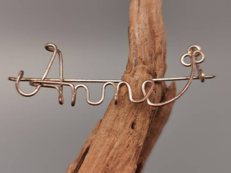 Vintage Namensbrosche Brosche Draht Anne 80Er 90Er Jahre von zweitwert