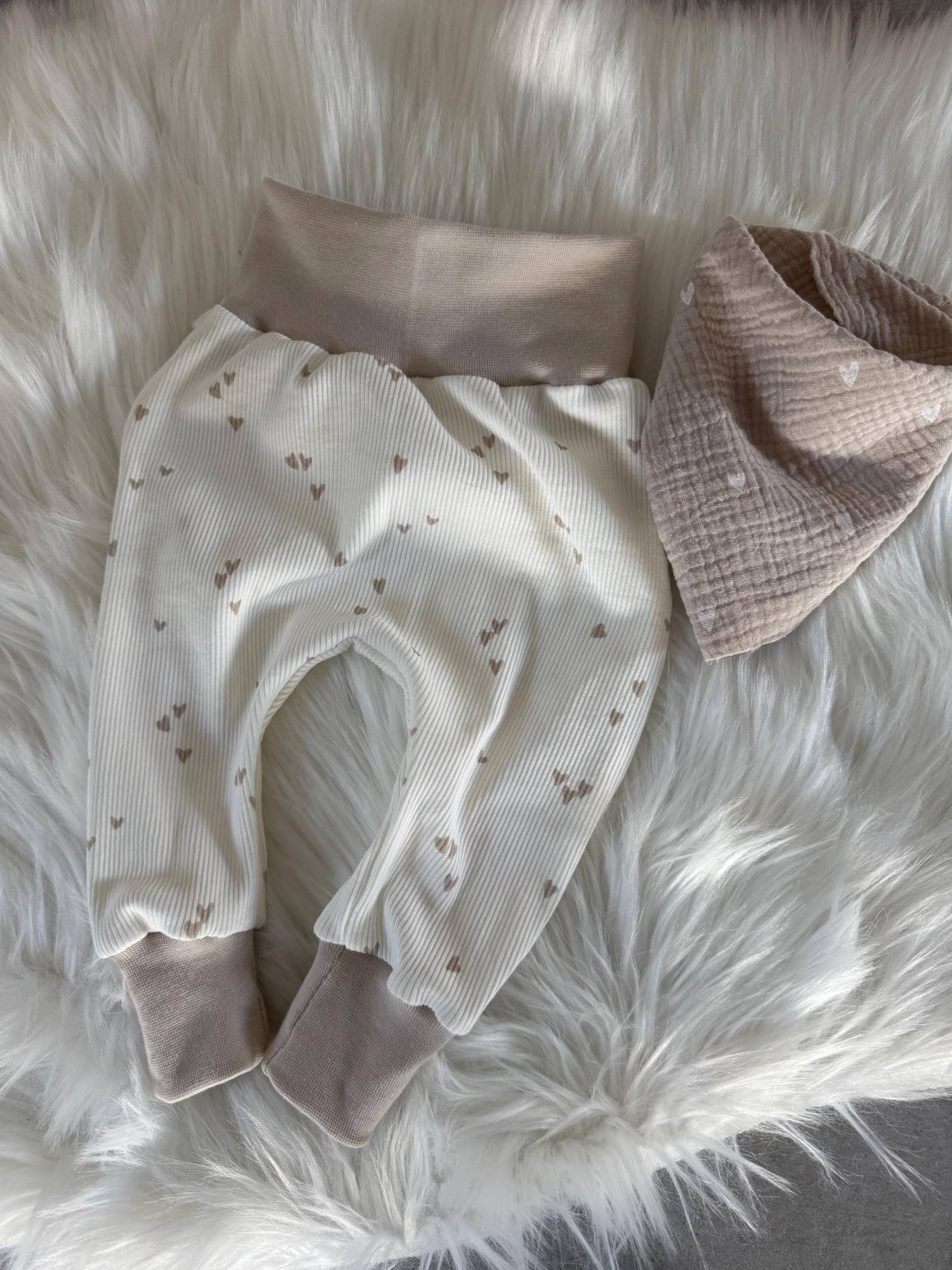 Pumphose Baby Rippjersey Herzen von zwergimode