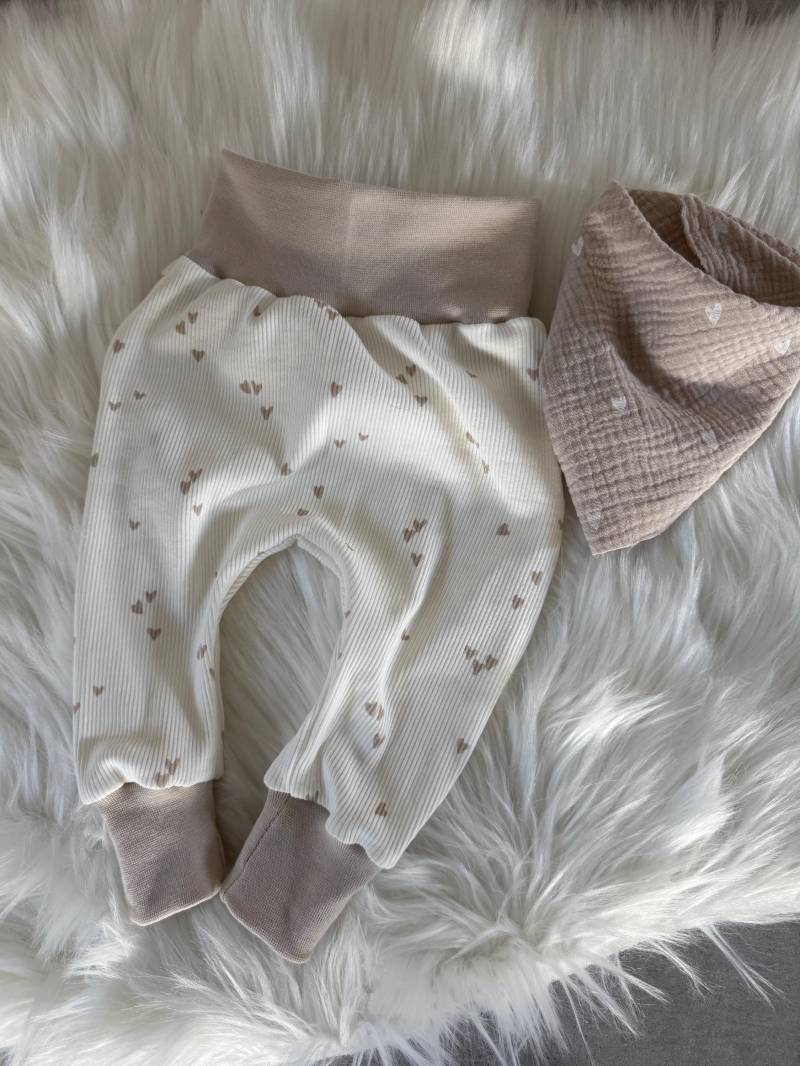 Pumphose Baby Rippjersey Herzen von zwergimode