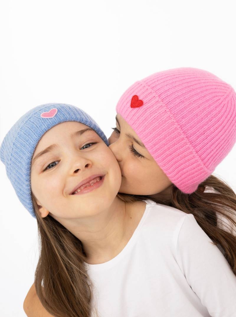 Zwillingsherz Beanie ""Heart-Patch"" Kids-Kaschmir Mütze mit Herzpatch von zwillingsherz
