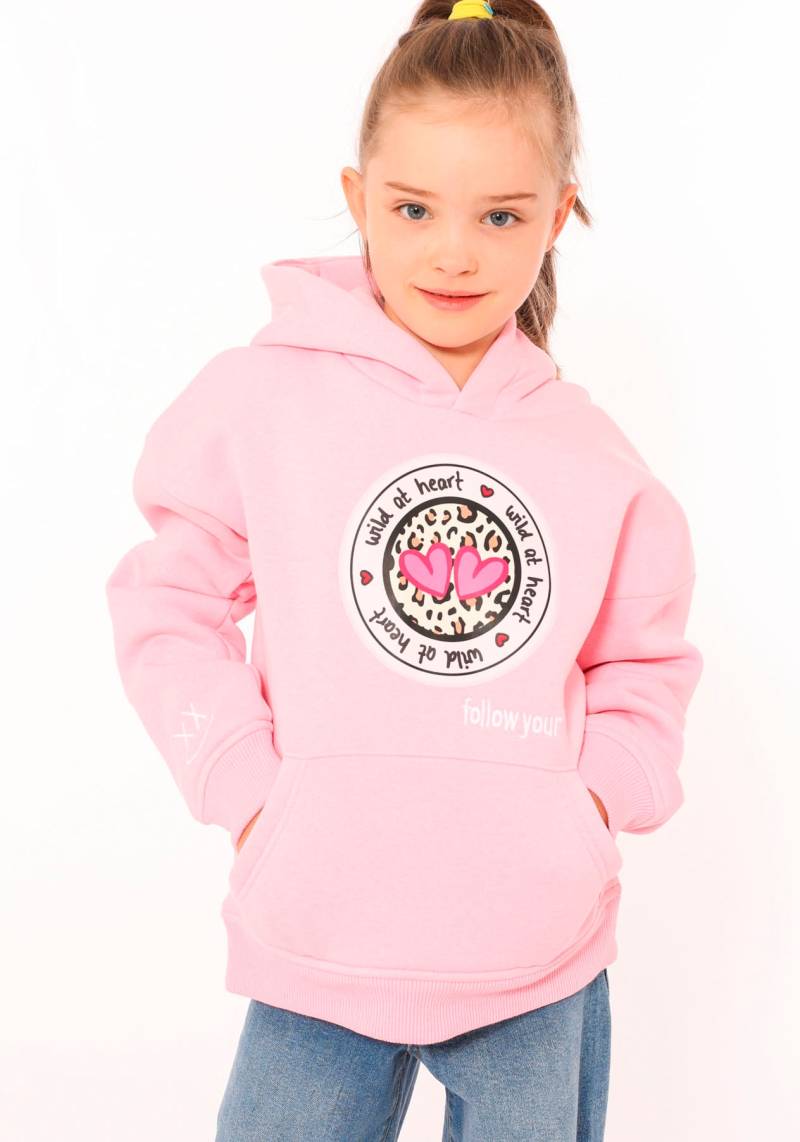 Zwillingsherz Hoodie ""Kelly-Kids"" mit rundem Leo Motiv für Mädchen von zwillingsherz