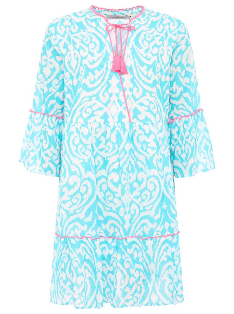 Zwillingsherz Sommerkleid "Kleid "Ornamente"" Eingrifftaschen mit Tasseln, Trompeten Ärmeln und Eingriffstaschen von zwillingsherz