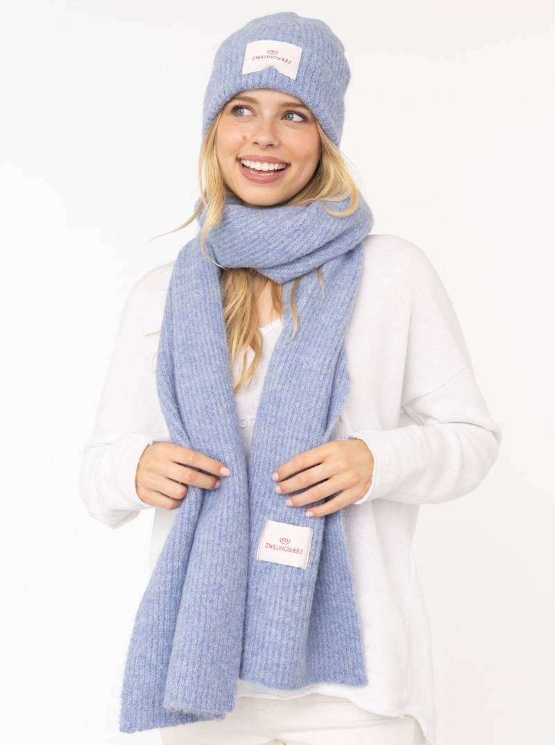 Zwillingsherz Strickmütze ""Zwillingsherz Patch"", gerippt, mit Wolle und Umschlag, mit Patch von zwillingsherz