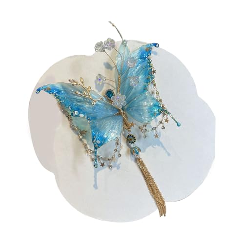 Blumenhaarclips für Damen - Perlen Quaste Haarnadel,Seidene Schleifen Glänzende Quasten Rosen Elegantes Kopfschmuck für Schule Ball Cosplay Fest Brautjungfer Alltag Tanz von zwxqe