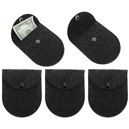 Coin Purse, Felt Storage Pouch, 4.33x3.78 Inches Snap Button Wallet, Waterproof Organizer for Cosmetics Jewelry Hair Clips Lipstick Earrings Candy Small Essentials Carrying Case von zwxqe