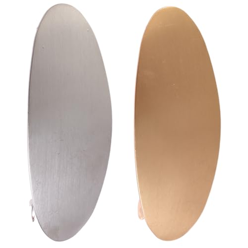 Französische Haarspangen für Frauen – ovale Haarspangen Zubehör | Retro Französische Metall-Haarspangen für Frauen, rutschfeste ovale große Feder lange dicke Haarspange von zwxqe