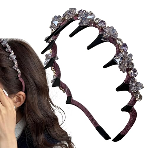 Geflochtenes Haarband | Haarreif Hochkronen Kopfband - Anti-Rutsch Mode Haarschmuck Dekorativ für Frauen Mädchen jungfern Bräute Party Hochzeit Festivals Musikfeste von zwxqe