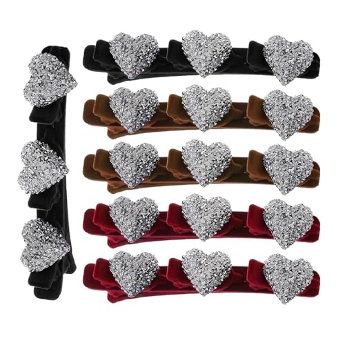 Haarspangen Für Frauen,Flockherz Stylingzubehör - Kleine Weiche Glänzende Haarspangen Set,Für Dance Hochzeit Reise Party von zwxqe