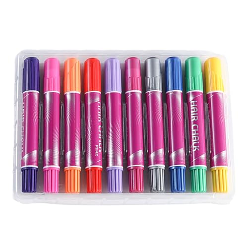 Hair Chalk, 10 Color Hair Coloring Pens, Washable Makeup Kit, Stylish Shading Markers Set For Girls Teens Kids Creative Fun Parties School Events Playtime, 4.72 Inches Hair Chalk, 10 Color Hair Coloring Pens, Washable Makeup Kit, Stylish Shading Markers Set For Girls Teens Kids Creative Fun Parties School Events Playtime, 4.72 Inches von zwxqe
