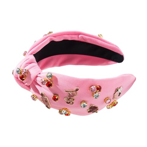 Herz-Stirnband, Valentinstag-Stirnband für Frauen, Herz-Strass-Haarband, Juwelen-Stirnband, Herz-Strass-Schmuckstein-geknotetes Stirnband für Frauen am Valentinstag von zwxqe