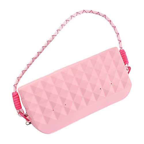 Kleine Make-up-Tasche aus Silikon, Reise-Kulturbeutel, Kosmetiktasche mit Reißverschluss und Schlüsselschlitz, kompakte Aufbewahrung für Geldbörse, ideal für den täglichen Gebrauch, Reisen, als von zwxqe