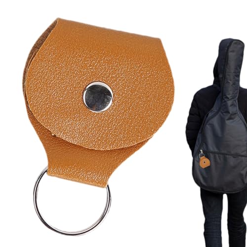 Leder-Gitarrenplektren-Halter, Mehrzweck-Aufbewahrungstasche mit Schlüsselanhänger, tragbare Plektren-Organizer-Taschen, stilvolle Plektrum-Taschen für Gitarristen, Musiker, Plektrumhalter, von zwxqe