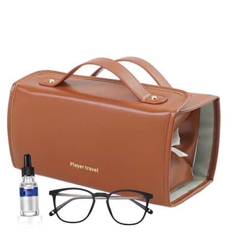 Make-up-Pinselhalter Reise, Kosmetiktaschen mit abnehmbaren Fächern, Reise-Kulturbeutel, PU-Leder, tragbare Kulturbeutel, Multi-Fächer-Reisetasche, Lippenstift-Halter, Reisen, Lipgloss-Organizer, von zwxqe