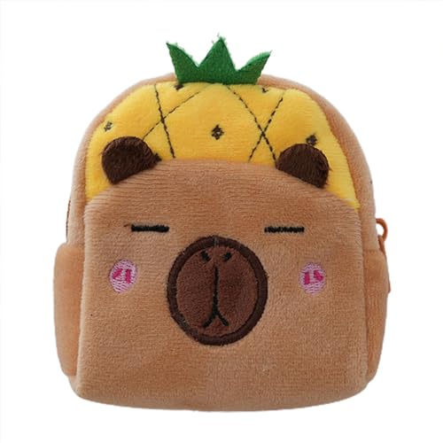 Multifunktionale Geldtasche, lustige Cartoon-Geldbörse, niedlicher Plüsch-Geldbeutel, flauschiger Geldhalter, Capybara-Thema, tragbare Organisationstasche, bezaubernder Geldhalter für Kinder und von zwxqe