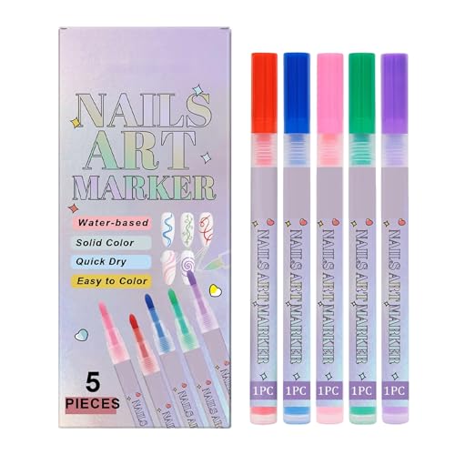 Nagellack Stifte,Punkt Liner Stift Zeichnen Malen Für Nagel Design - 5 Farben Maniküre Deko Malstifte Mit 0.5mm Spitze Für Beauty Salon Frauen Mädchen Nagellack Stifte,Punkt Liner Stift Zeichnen Malen Für Nagel Design - 5 Farben Maniküre Deko Malstifte Mit 0.5mm Spitze Für Beauty Salon Frauen Mädchen von zwxqe
