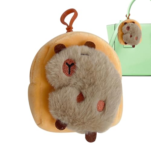 Plush Capybara Keychain, Small Wallet Soft Keychain Key Ring Holder, Plush Capybara Pouch Bag for Birthday Children's Day Christmas, Coin Pouch Keychain, Capybara Plush Accessory von zwxqe