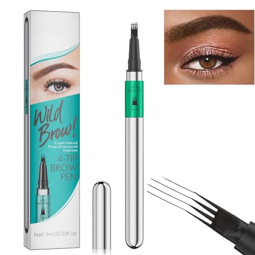 Wasserdichter Augenbrauenstift, Wasserdichter Brow Tint Pen, Microblading Augenbrauenstift für Perfekte Form, Lift & Snatch Augenbrauen Make-up, Langlebig und wischfest für Frauen und Mädchen von zwxqe