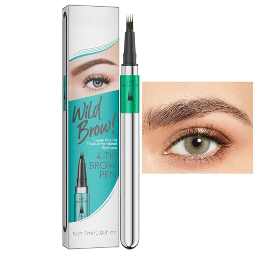 Wasserdichter Augenbrauenstift, Wasserdichter Brow Tint Pen, Microblading Augenbrauenstift für Perfekte Form, Lift & Snatch Augenbrauen Make-up, Langlebig und wischfest für Frauen und Mädchen von zwxqe