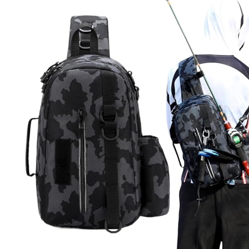 zwxqe Fishing Tackle Bag, Multifunctional Fly Fishing Backpack, Oxford Fish Storage Bag, 13.78x1.18x7.87 Inches Comfortable Gear Wraps for Women, Men, and Adults von zwxqe