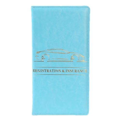 zwxqe Führerschein-Brieftasche, PU-Leder-Geldbörse für Auto-Registrierung, Auto-Lizenz-Organizer, Motorrad-Kennzeichen-Halter, LKW-Lizenz-Organizer, Bootsregistrierungsbrieftasche, seeblau, Refer to von zwxqe