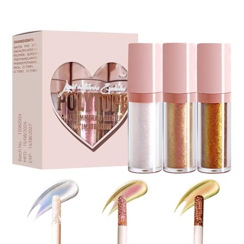 zwxqe Liquid Chameleon Eyeshadow, Multi Chrome Eyeshadow Set, Long Lasting Eyeshadow, Highly Pigmented Glitter, Halloween Party Makeup, 3x Multi Chrome Shadows, Glitter Eyeshadow Makeup for Girls, 4ml von zwxqe