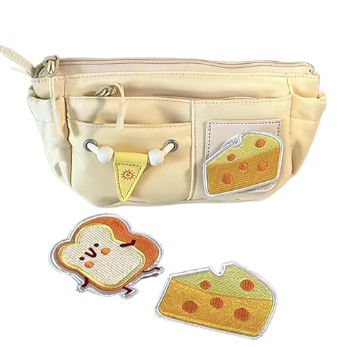 zwxqe Pencil Pouch with Zipper, Cheese Pattern Zip Pen Pouch, Cute Cosmetic Storage Bag, Large Capacity Pencil Bag Pouch Box for Pens, Pencils, Erasers, Brushes, Cosmetics zwxqe Pencil Pouch with Zipper, Cheese Pattern Zip Pen Pouch, Cute Cosmetic Storage Bag, Large Capacity Pencil Bag Pouch Box for Pens, Pencils, Erasers, Brushes, Cosmetics von zwxqe