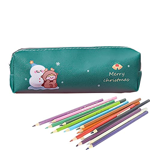 zwxqe Weihnachts-Mini-Geldschlüsseltaschen, Cartoon-Bleistifttasche mit Reißverschluss, Robuste Stifttasche, vielseitige Weihnachtsdekoration für Schule, Reisen, Stifte von zwxqe