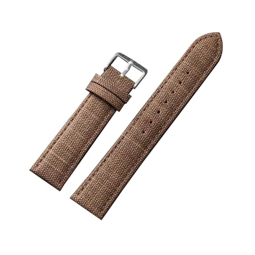 zyimodl 10-24mm Atmungsaktives weiches Nylon-Canvas-Armband mit allergikerfreundlichem Lederfutter von zyimodl