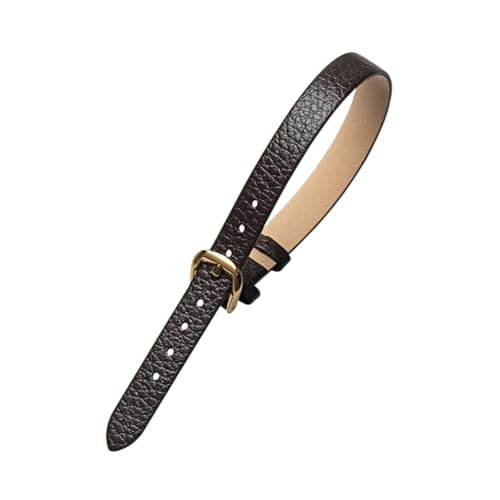 zyimodl 10mm Integriertes Design Lychee-Muster Wasserdichtes Atmungsaktives Rindsleder-Armband für Quarzuhren von zyimodl