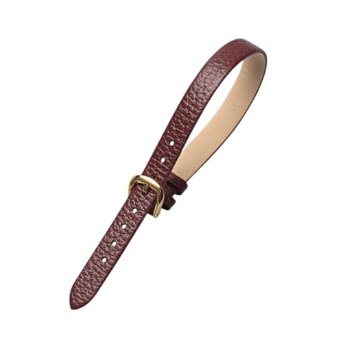 zyimodl 10mm Integriertes Design Lychee-Muster Wasserdichtes Atmungsaktives Rindsleder-Armband für Quarzuhren von zyimodl