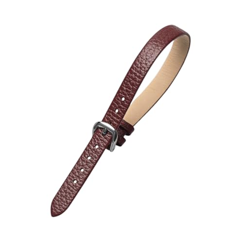 zyimodl 10mm Integriertes Design Lychee-Muster Wasserdichtes Atmungsaktives Rindsleder-Armband für Quarzuhren von zyimodl