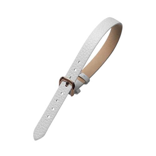 zyimodl 10mm Integriertes Design Lychee-Muster Wasserdichtes Atmungsaktives Rindsleder-Armband für Quarzuhren von zyimodl