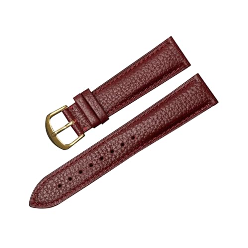 zyimodl 12-22mm Lychee-Muster Weiches hautfreundliches Kalbsleder-Armband mit Schnellwechsel-Federbügel von zyimodl