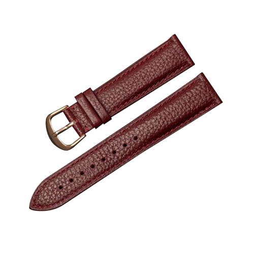 zyimodl 12-22mm Lychee-Muster Weiches hautfreundliches Kalbsleder-Armband mit Schnellwechsel-Federbügel von zyimodl