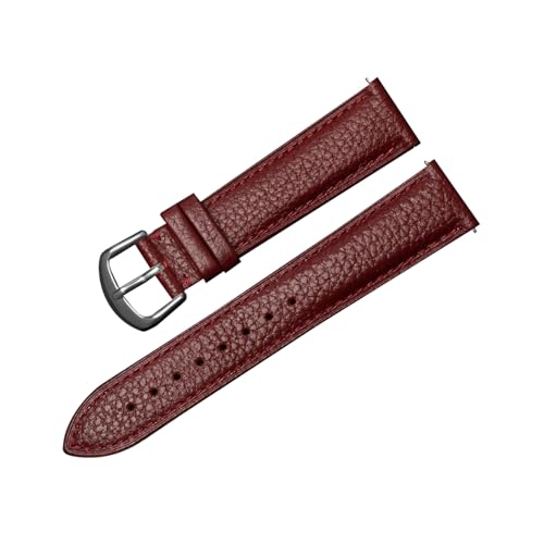 zyimodl 12-22mm Lychee-Muster Weiches hautfreundliches Kalbsleder-Armband mit Schnellwechsel-Federbügel von zyimodl