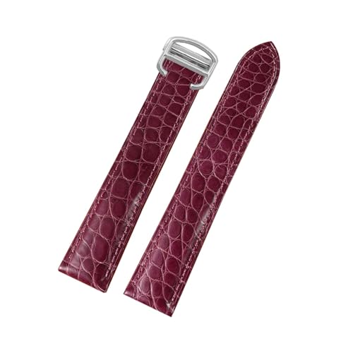 zyimodl 14-24mm Farbenfrohes atmungsaktives Perlenalligatorleder-Armband mit hautfreundlichem Futter & Schmetterlingsschließe von zyimodl
