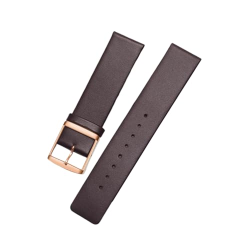 zyimodl 16-22mm Glattgeprägtes nahtloses Einfach-Rindsleder-Armband für Herren-/Damen-Quarzuhren von zyimodl