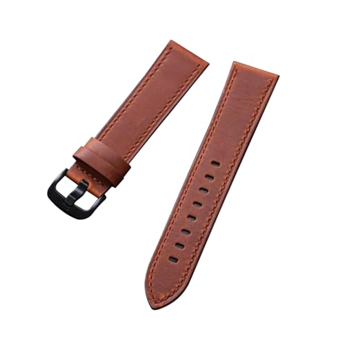 zyimodl 18-24mm Vintage Mattes Wasserdichtes Rindsleder-Armband für Herren-Smartwatches von zyimodl
