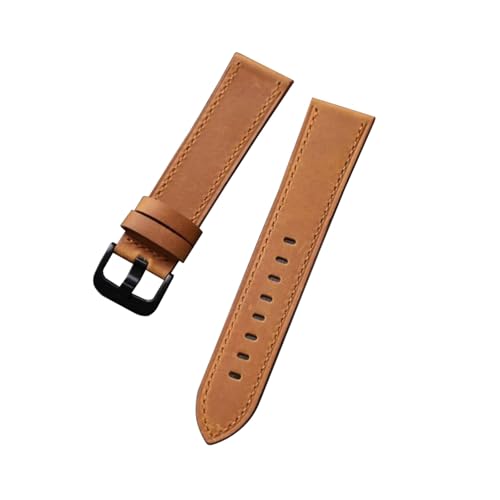 zyimodl 18-24mm Vintage Mattes Wasserdichtes Rindsleder-Armband für Herren-Smartwatches von zyimodl
