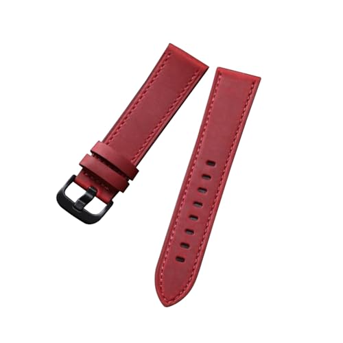 zyimodl 18-24mm Vintage Mattes Wasserdichtes Rindsleder-Armband für Herren-Smartwatches von zyimodl