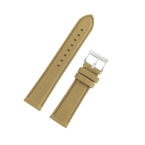 zyimodl 20-22mm Atmungsaktives wasserfestes Nylon-Canvas-Armband mit hautfreundlichem Lederfutter von zyimodl