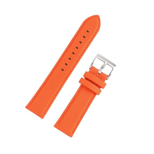 zyimodl 20-22mm Atmungsaktives wasserfestes Nylon-Canvas-Armband mit hautfreundlichem Lederfutter von zyimodl