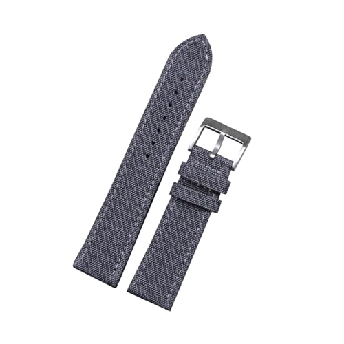 zyimodl 20-22mm Herren-Atmungsaktives Nylon-Canvas-Armband mit allergikerfreundlichem wasserdichtem Rindslederfutter von zyimodl