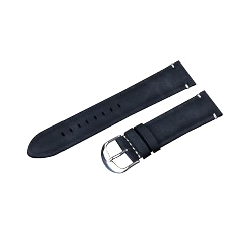 zyimodl 20-22mm Herren-Vintage-Weiches Wasserdichtes Mattes Rindsleder-Armband mit Edelstahl-Dorn von zyimodl